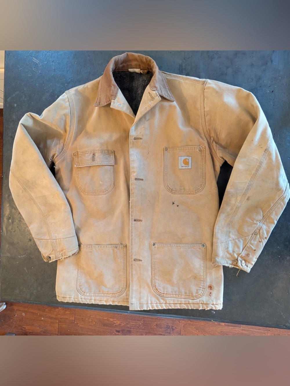 Men’s Carhartt Jacket - Tan Canvas Work Jacket